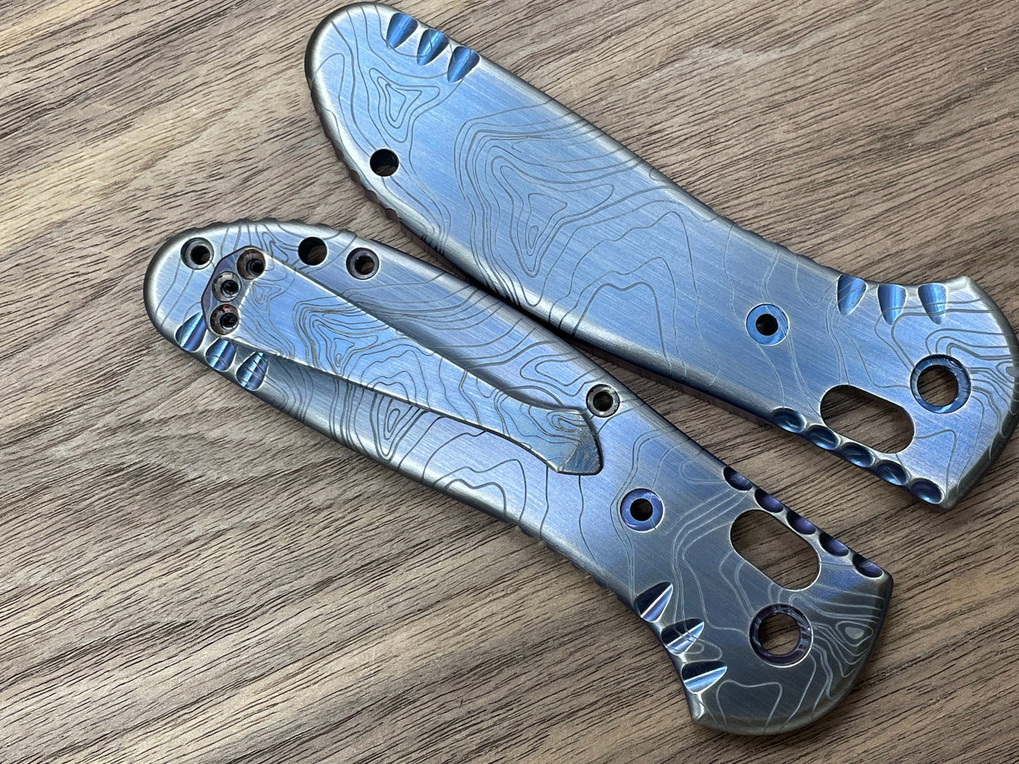 TOPO Blue Ano Brushed SPIDY Titanium CLIP for most Benchmade models