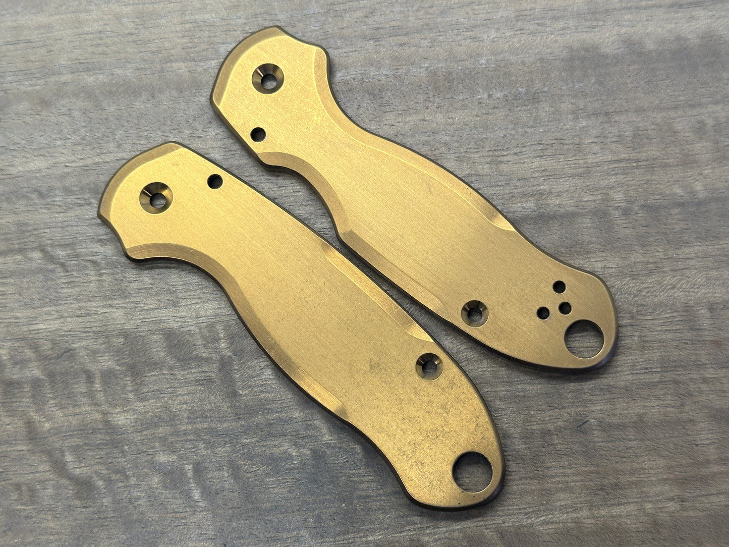 BRONZE Anodized Stone washed Titanium Scales for Spyderco Para 3