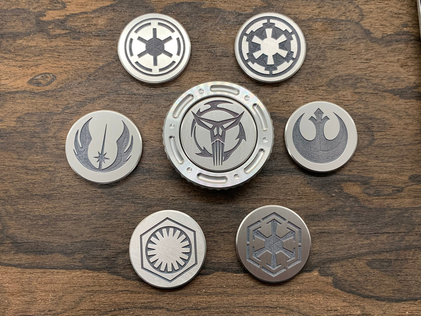 Deep engraved STAR WARS Symbols Titanium Coin for Billetspin Gambit