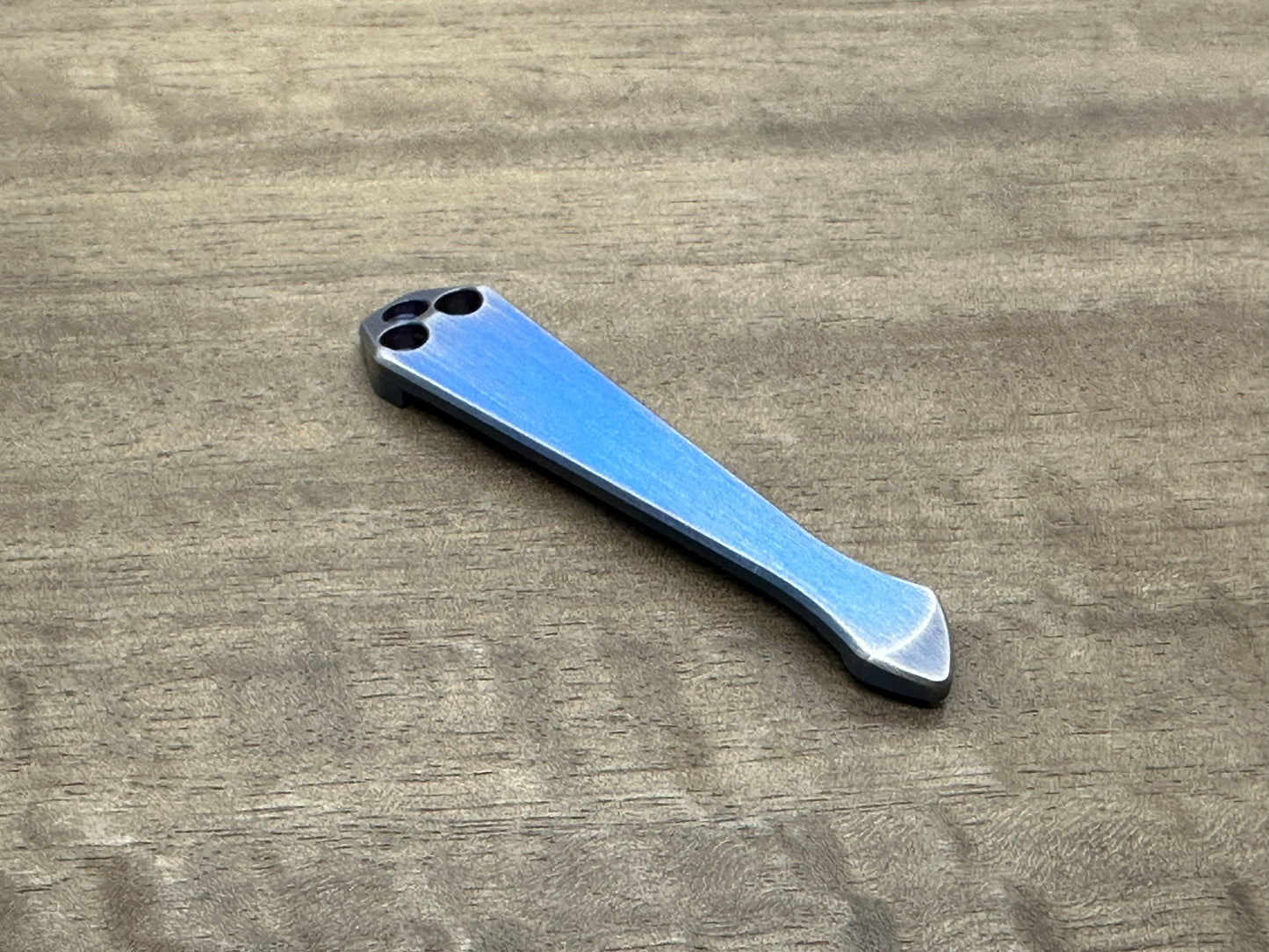 Blue ano Brushed SPIDY Titanium CLIP for most Spyderco models