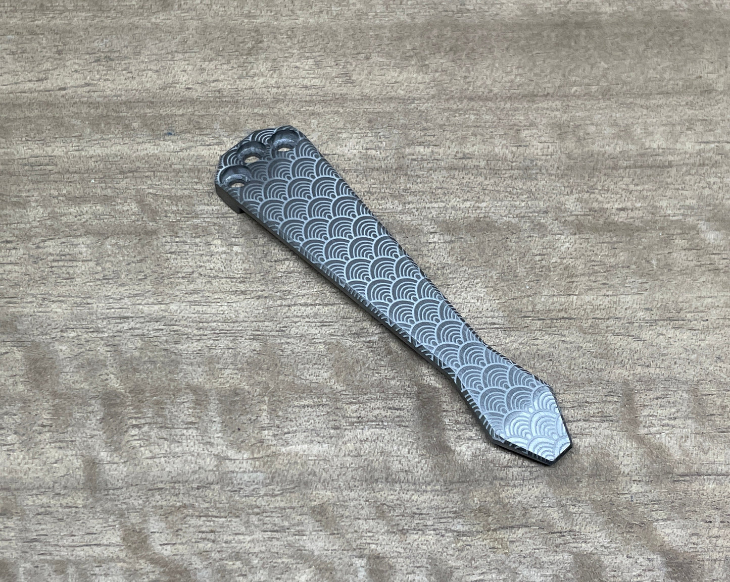 SEIGAIHA engraved Black Zirconium Dmd CLIP for most Benchmade models