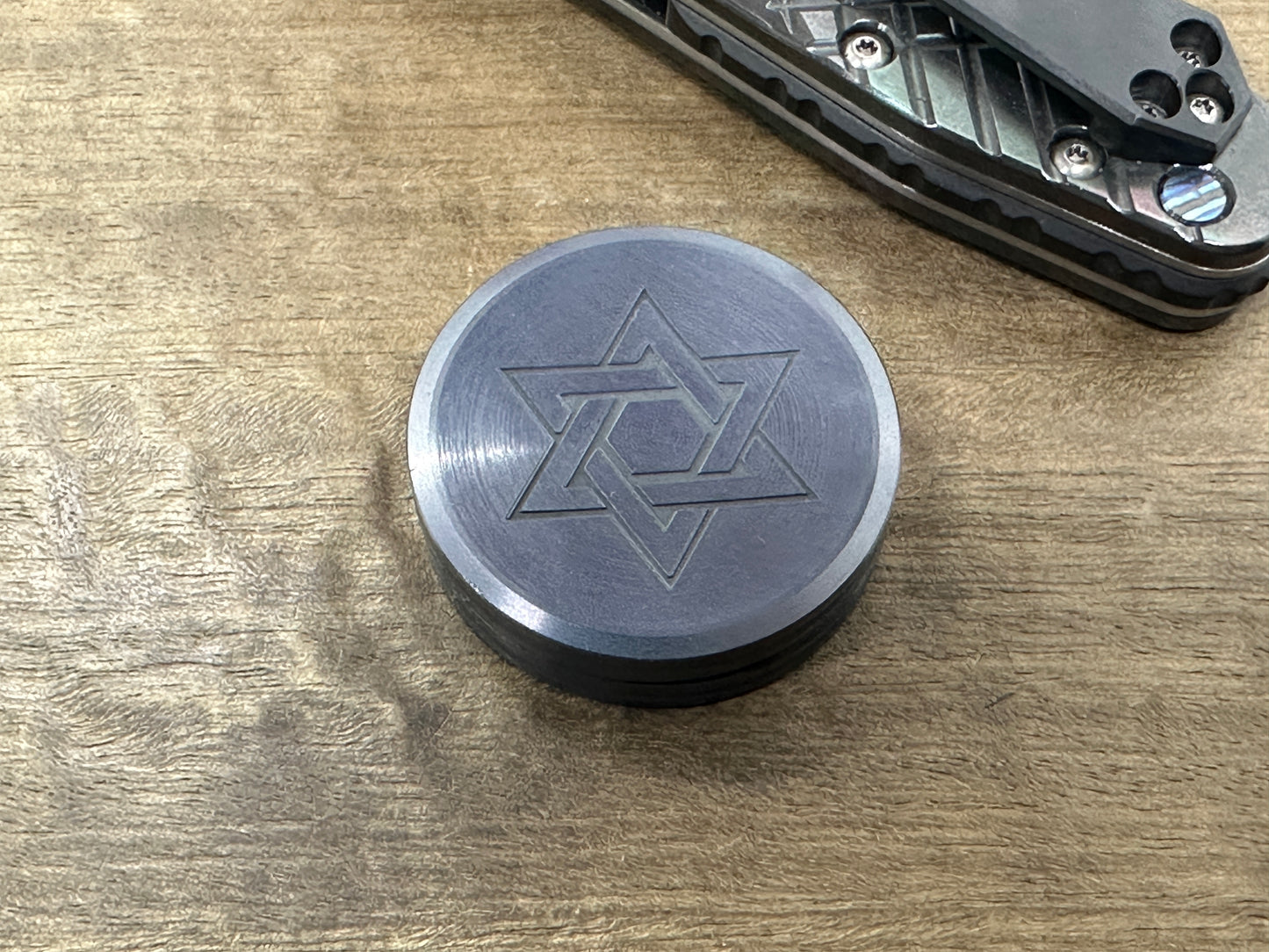 Stars of David engraved Tungsten HAPTIC Coins CLICKY Haptic