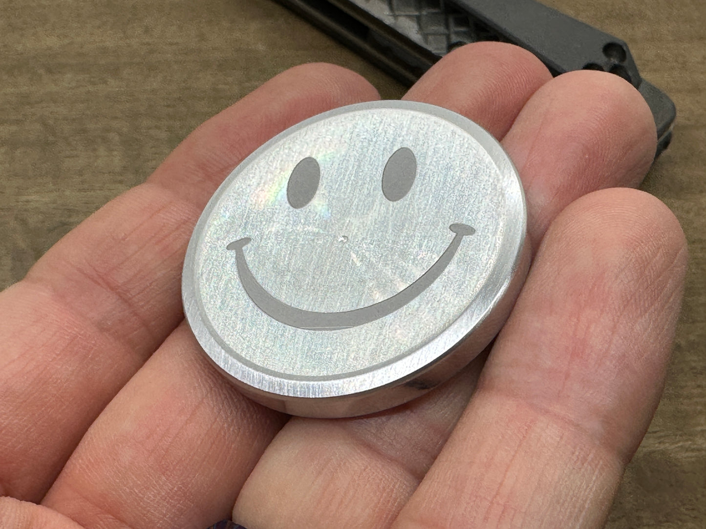 4 sizes Smiley - Sad (Yes No Decision maker) Aerospace Grade Aluminum Worry Coin