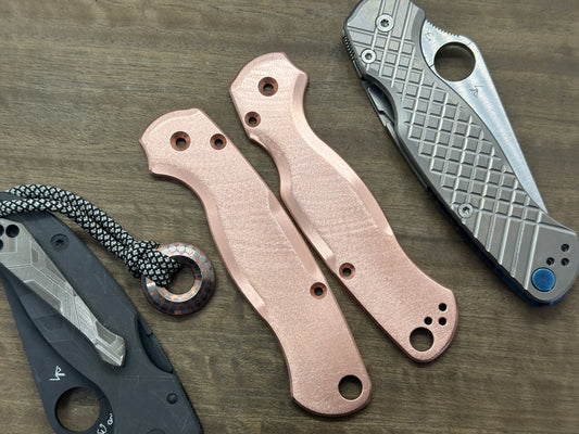 Proprietary Deep Brushed Copper Scales for Spyderco Paramilitary 2 PM2