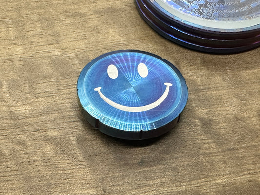Smiley - Sad (Yes No Decision maker) Flamed Stainless Steel Spinning Worry Coin