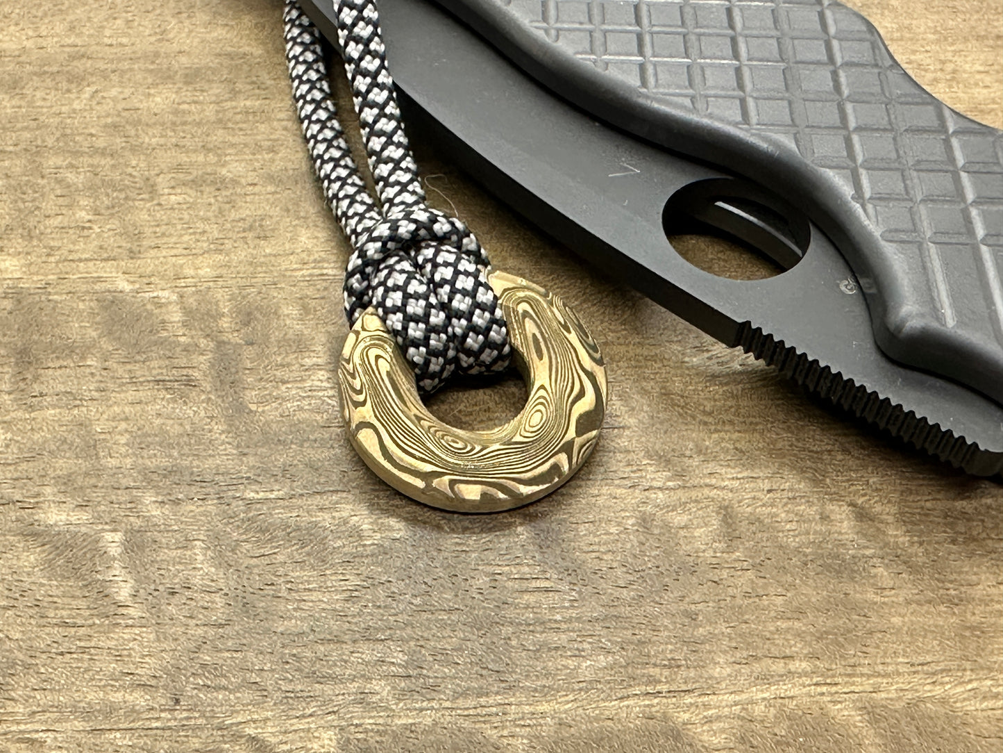 Dama FISH patten engraved Brass lanyard bead Paracord bead Beard bead