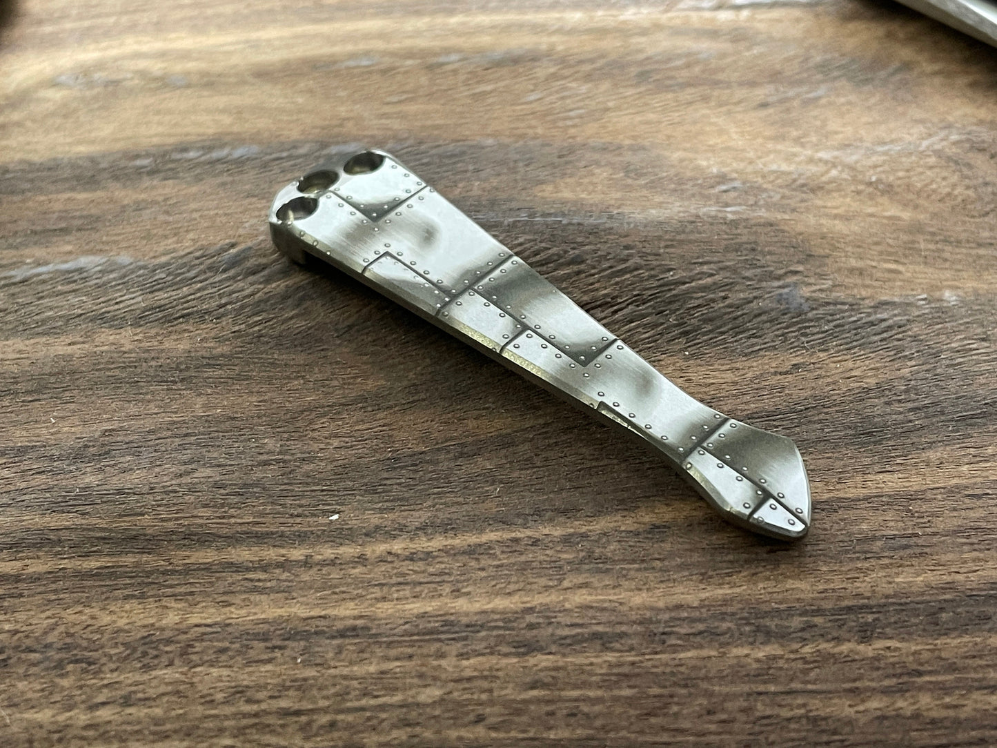 RIVETED Airplane engraved SPIDY Titanium CLIP for most Benchmade models