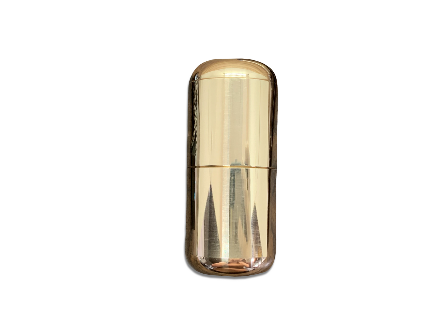 Tall Meton-Vault Polished Brass Pill box Stash box Pill Case