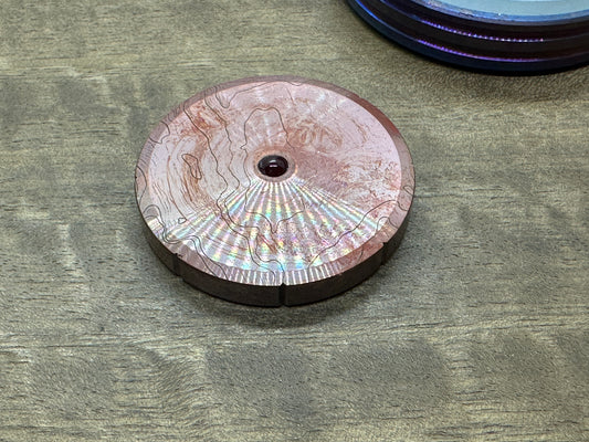 TOPO engraved Copper Spinning Worry Coin Spinning Top