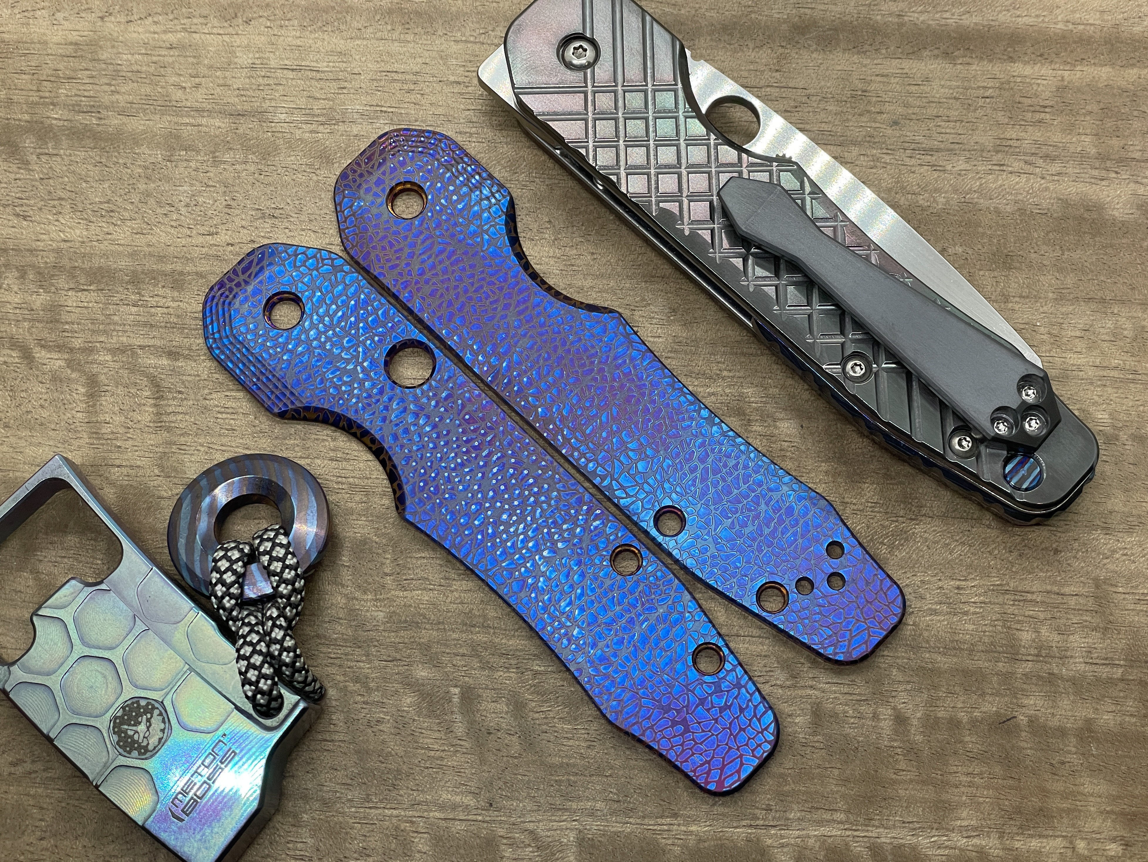NEBULA Flamed Titanium Scales for Spyderco SMOCK