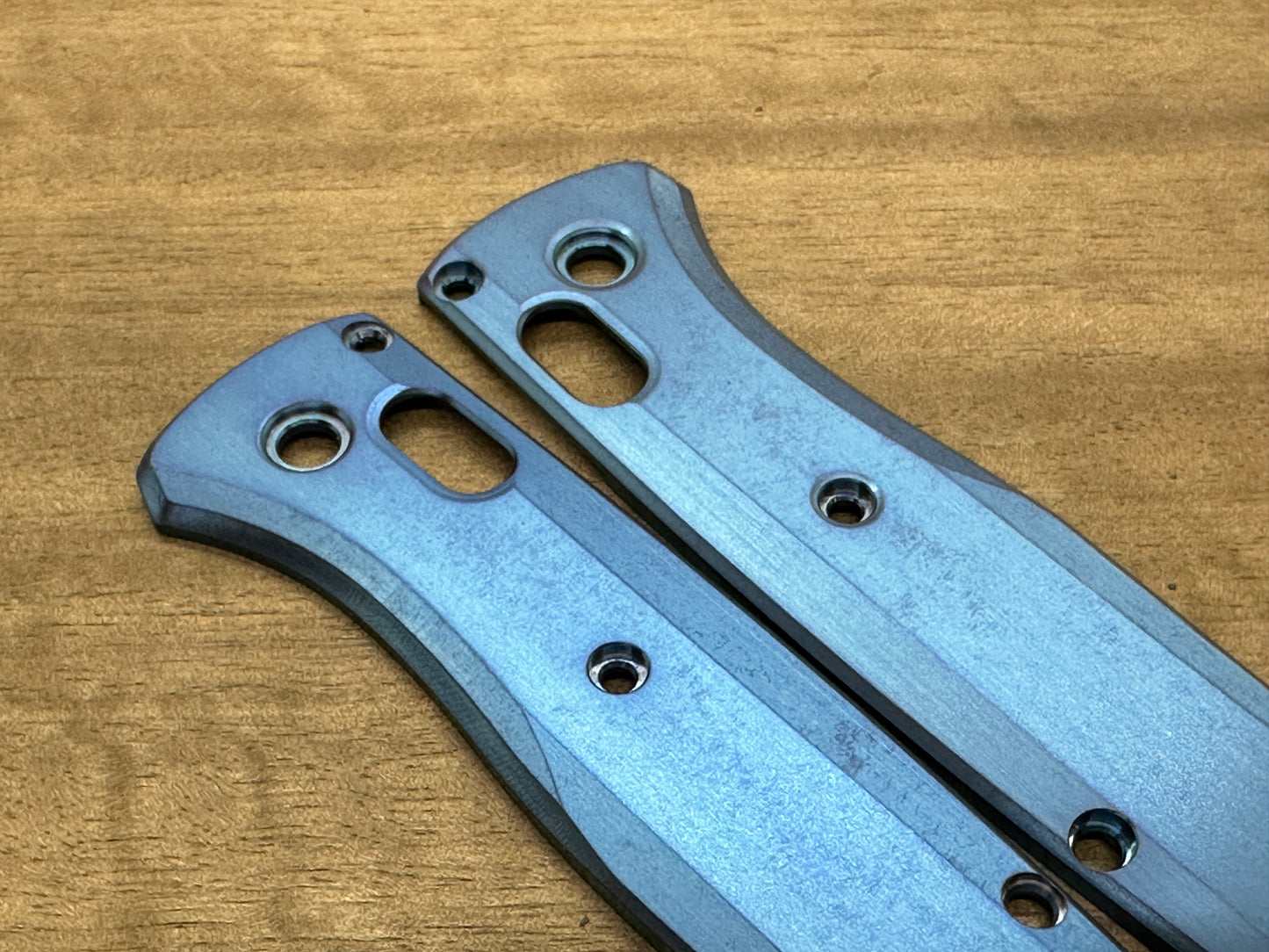 Tumbled BLUE anodized Titanium Scales for Benchmade Bugout 535