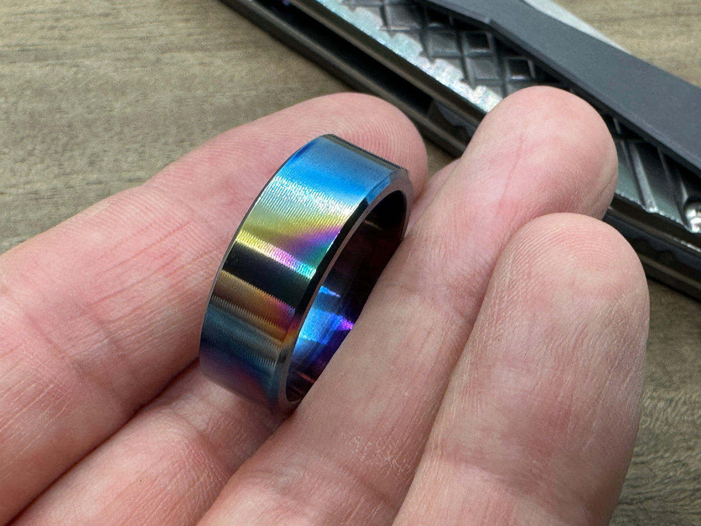 ESSENTIAL Oil Slick TITANIUM Ring US Size: 8 -13