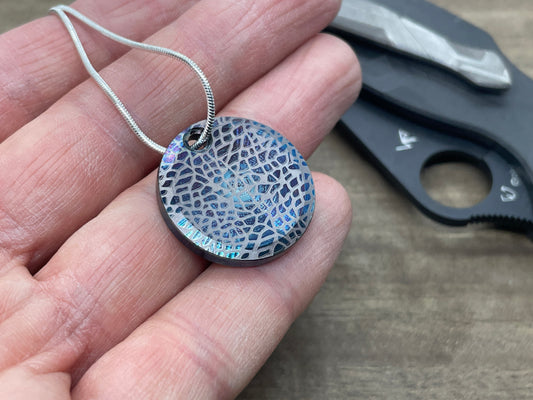 NEBULA Flamed Greek Ascoloy PENDANT Keychain