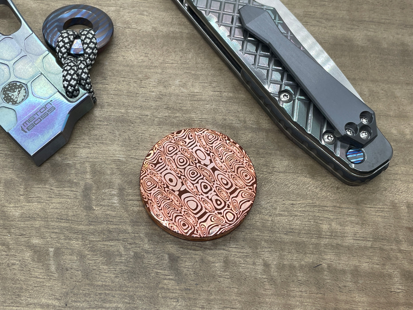 3 Sizes Dama LADDER pattern engraved Copper Worry Coin