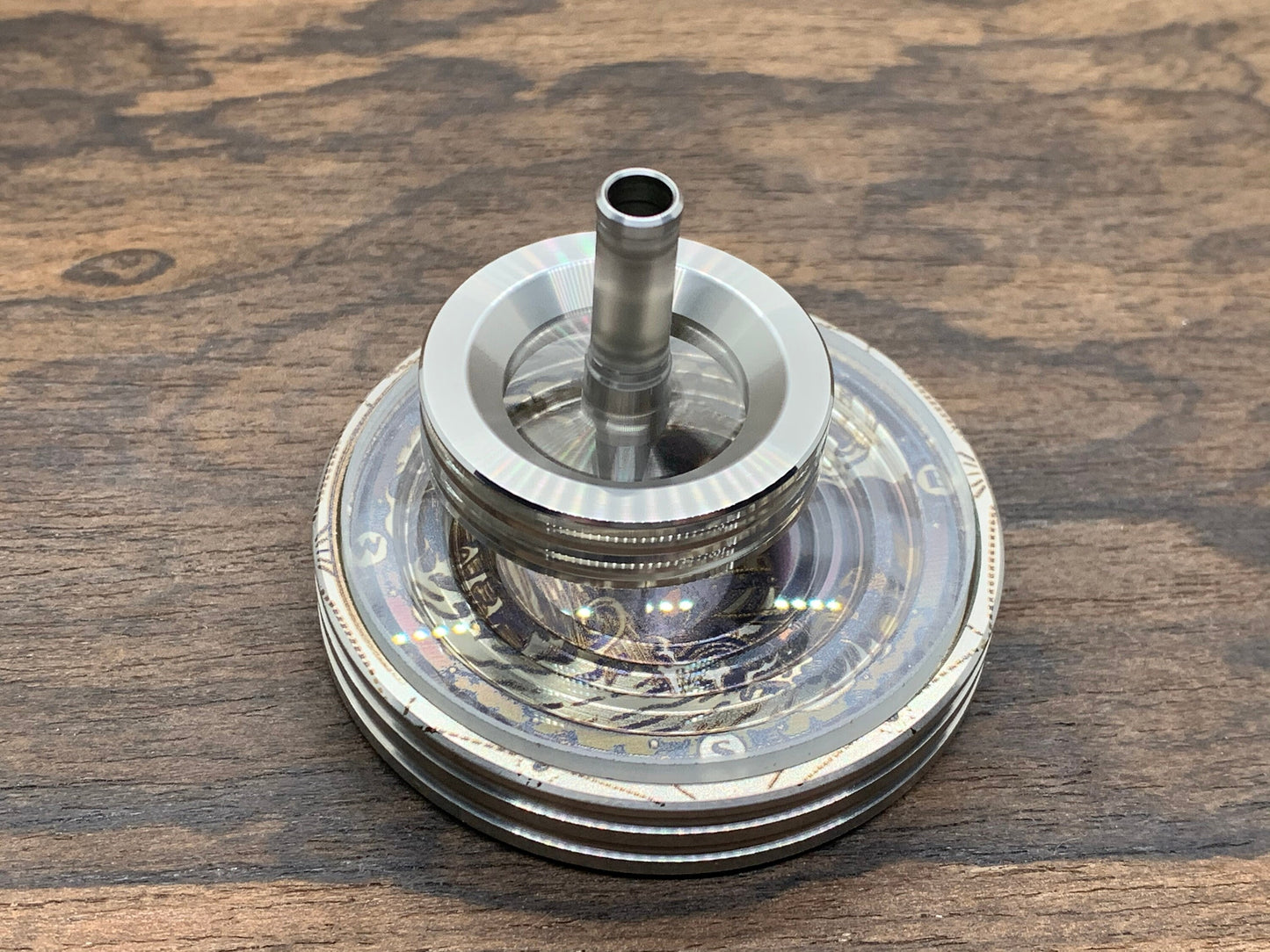 LIGHTHOUSE heat ano engraved Titanium Spin base for Spinning Tops & Coins