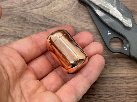 Pure Copper pocket Pill Case Stash box Metal container Meton-Vault