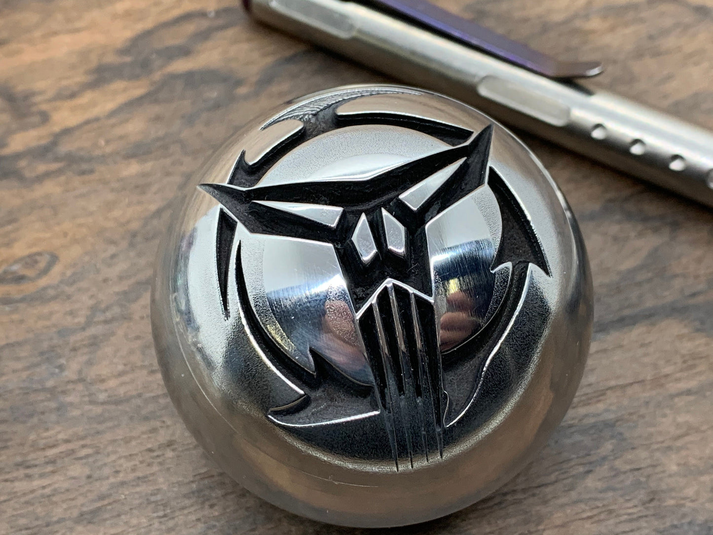 2.15" Star Wars Deep Engraved Solid Titanium SPHERE Titanium +TurboGlow stand