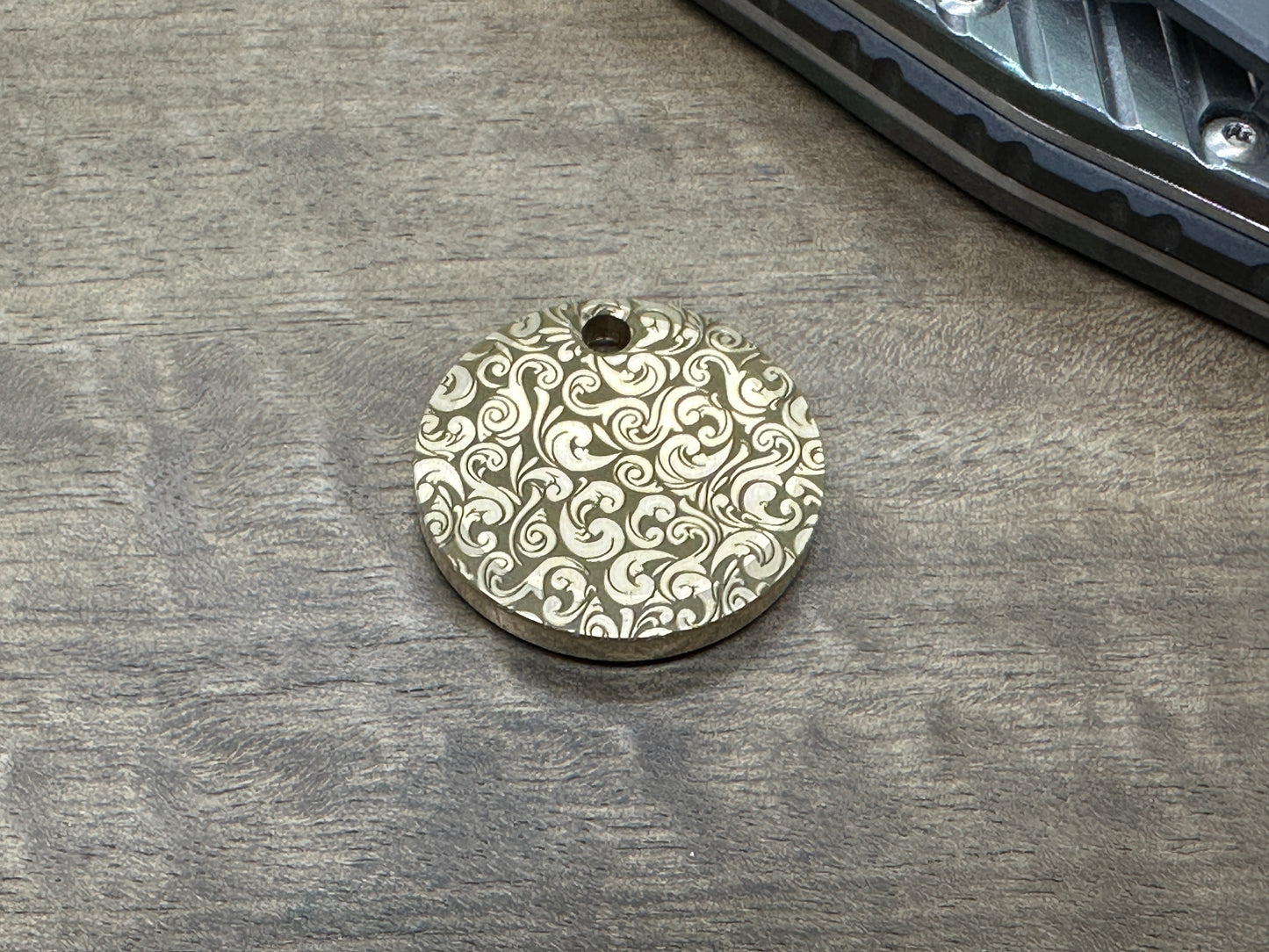 VICTORIA engraved Brass PENDANT Keychain