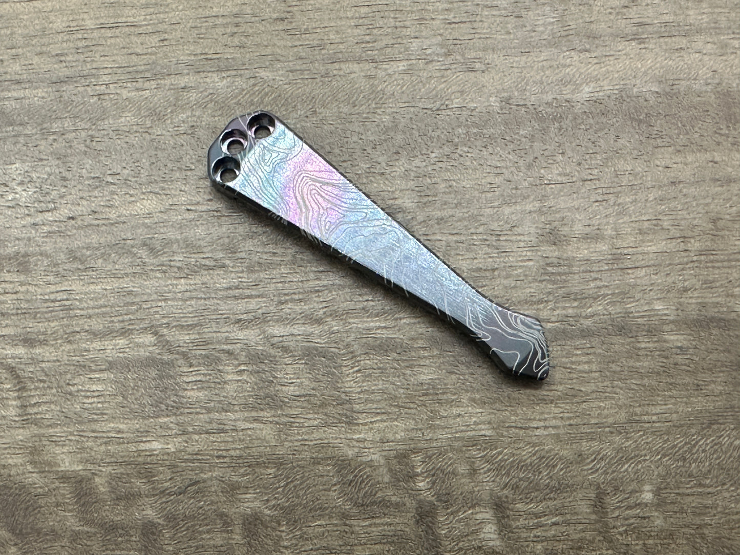 Oil Slick TOPO Zirconium Spidy CLIP for most Benchmade models