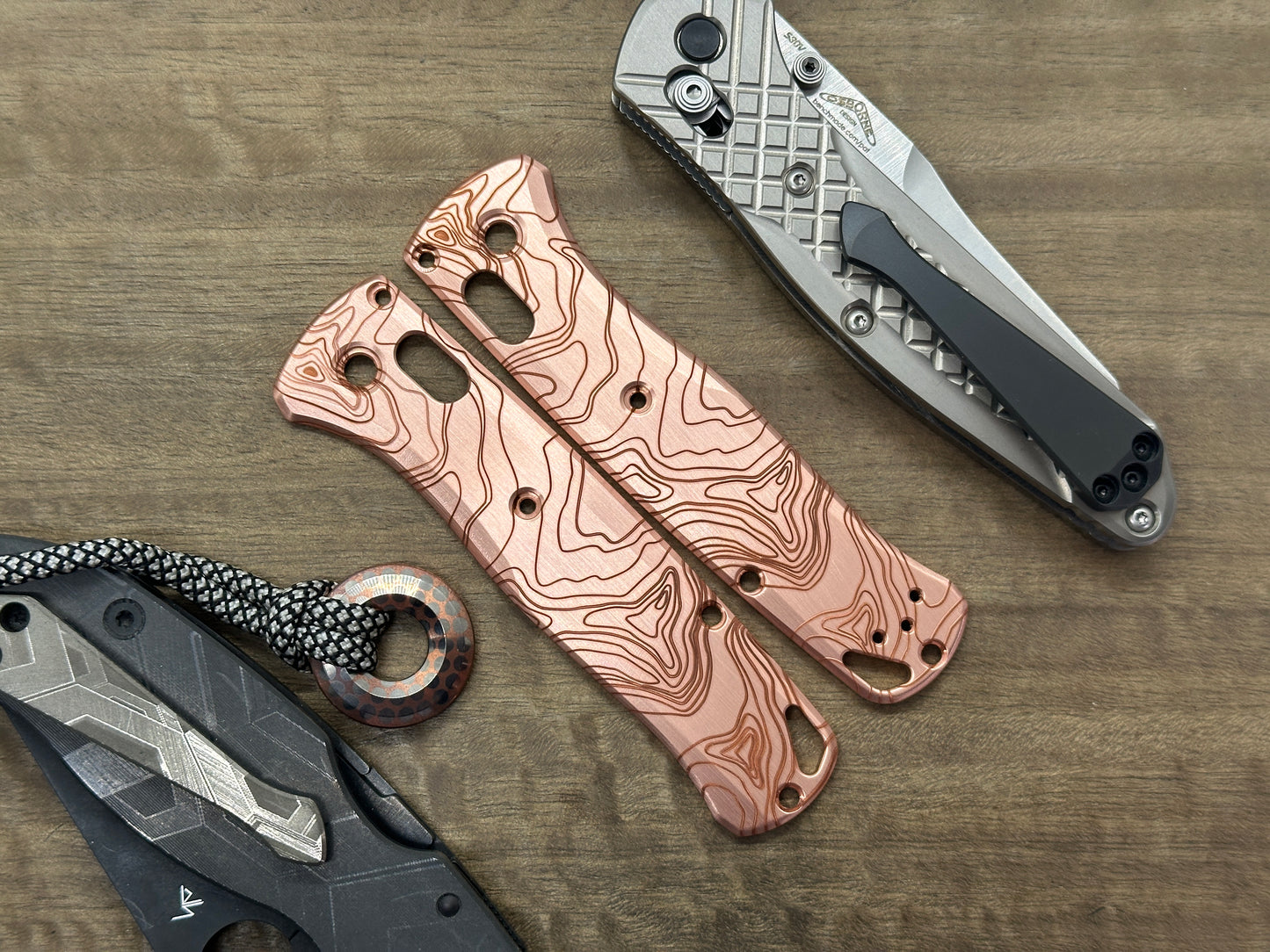 TOPO engraved Copper Scales for Benchmade Bugout 535