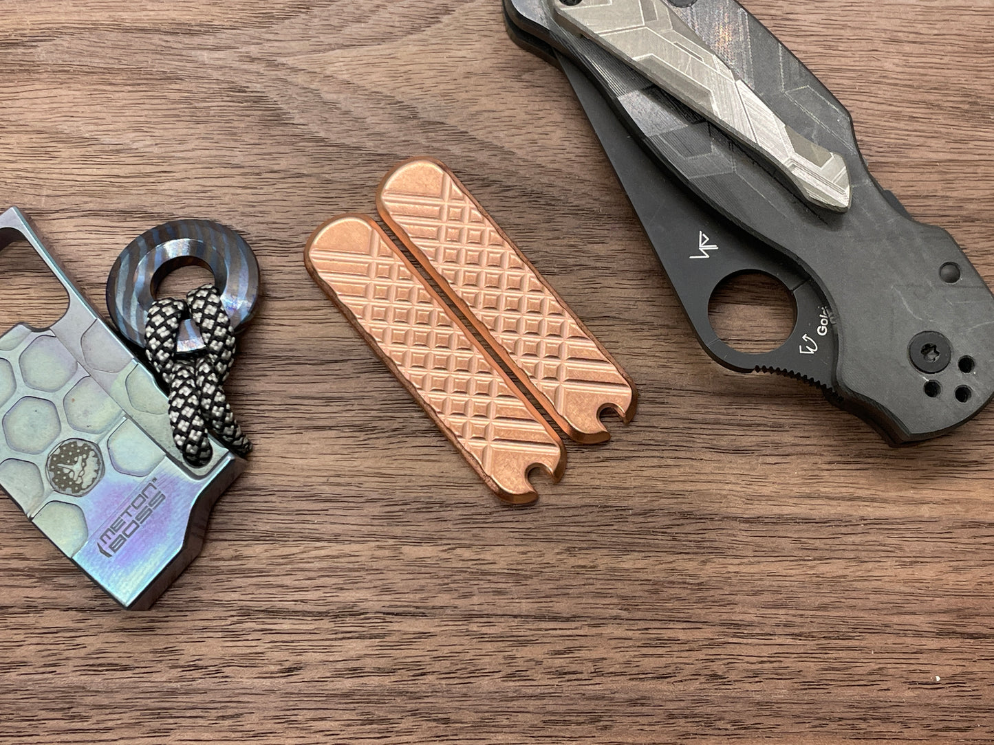 58mm FRAG milled Tumbled Copper Scales for Swiss Army SAK