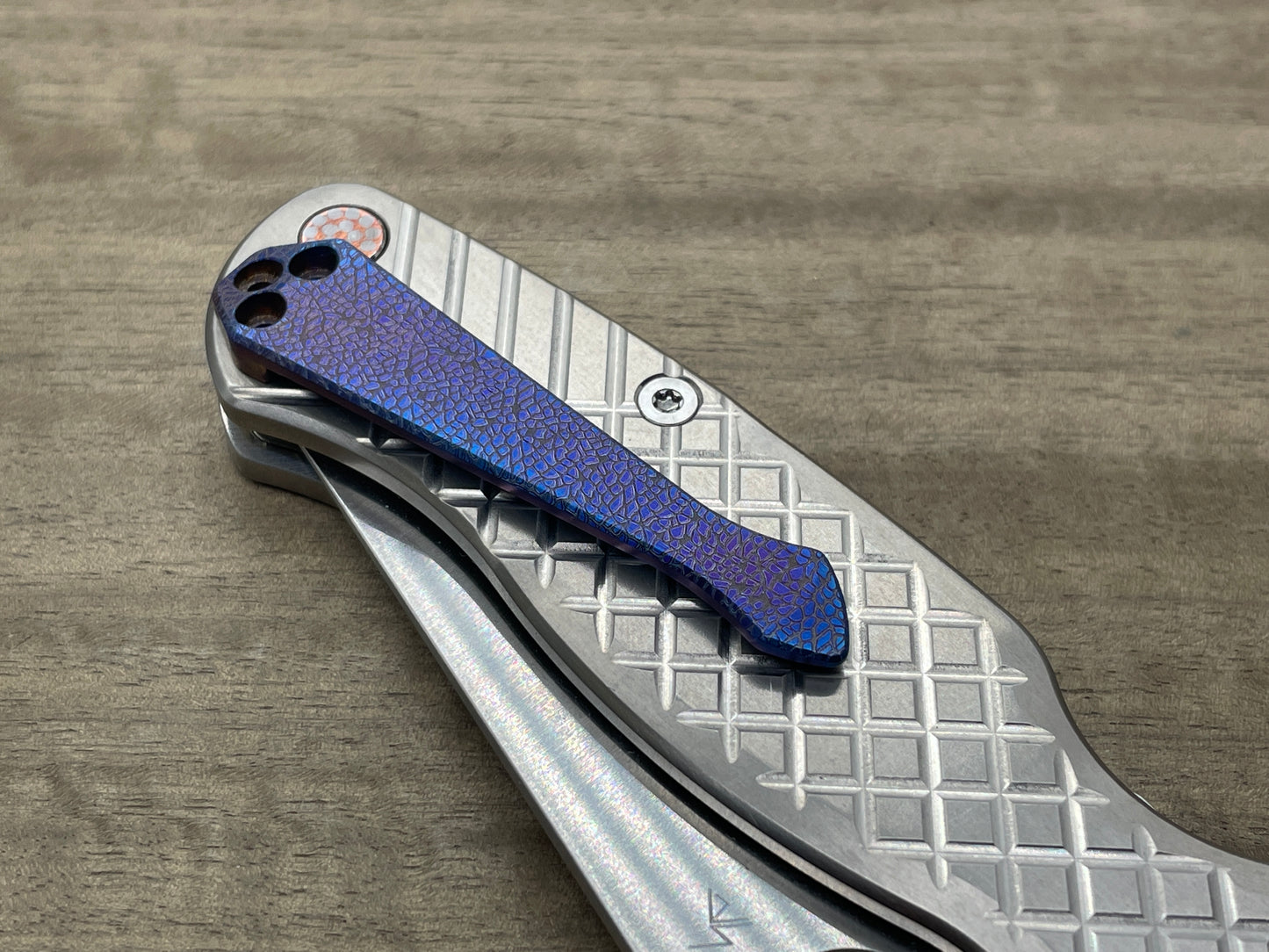 NEBULA Flamed Spidy Titanium CLIP for most Spyderco models