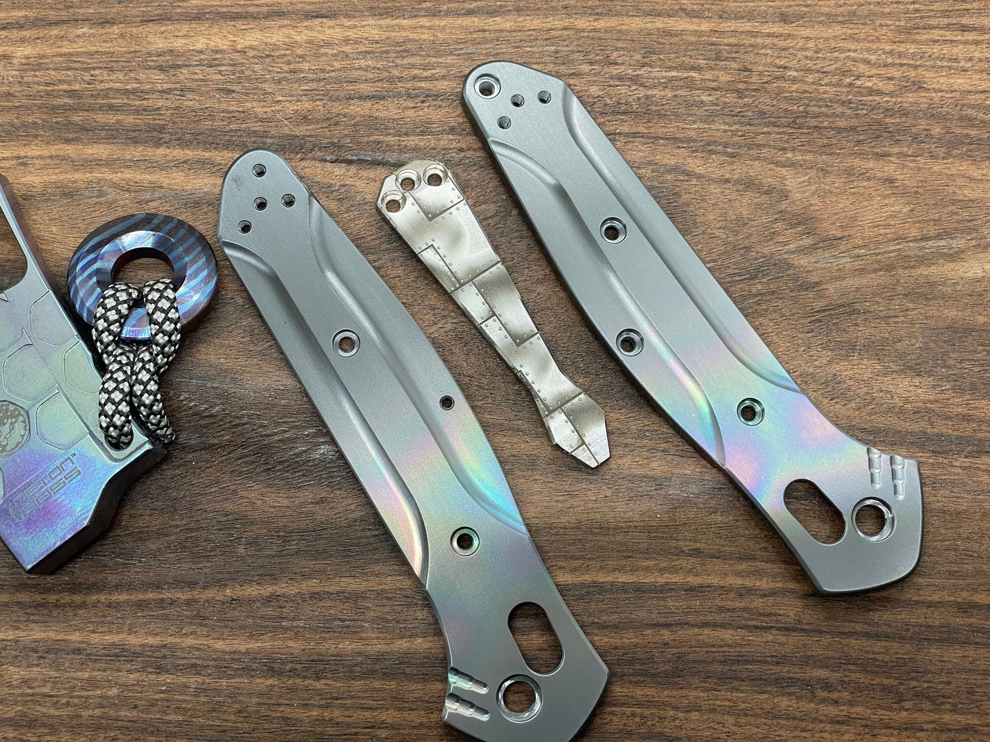 RIVETED Airplane engraved Dmd Titanium CLIP for most Benchmade models