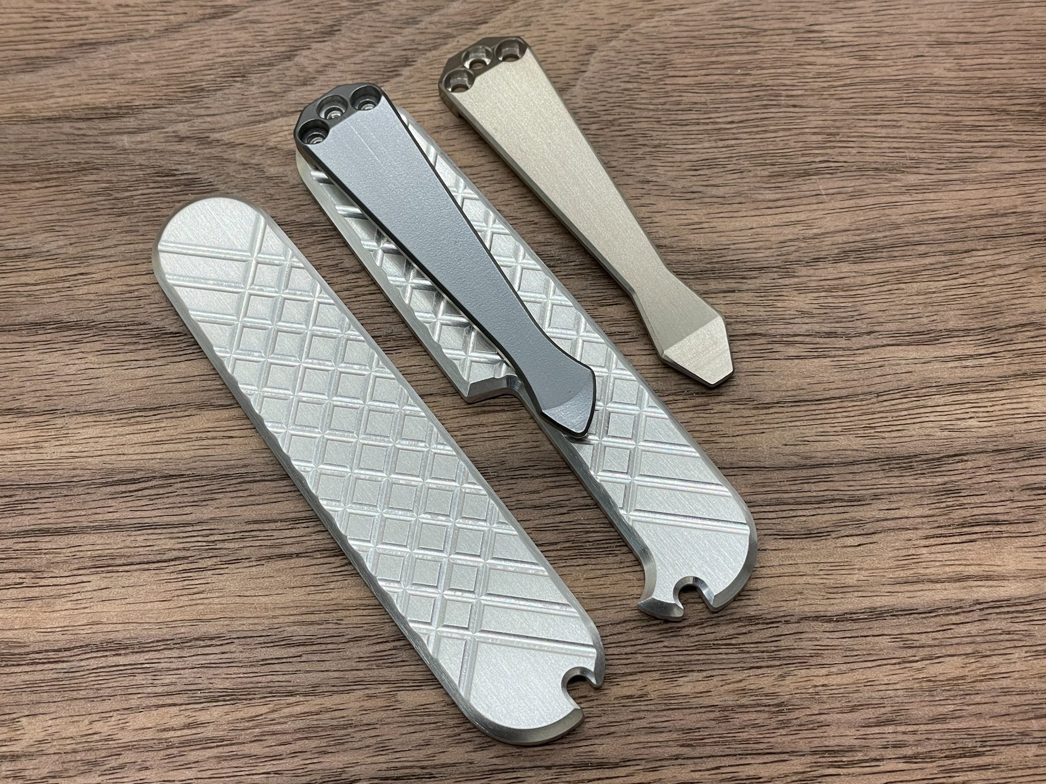 Brushed FRAG 91mm Titanium Scales for Swiss Army SAK Metonboss