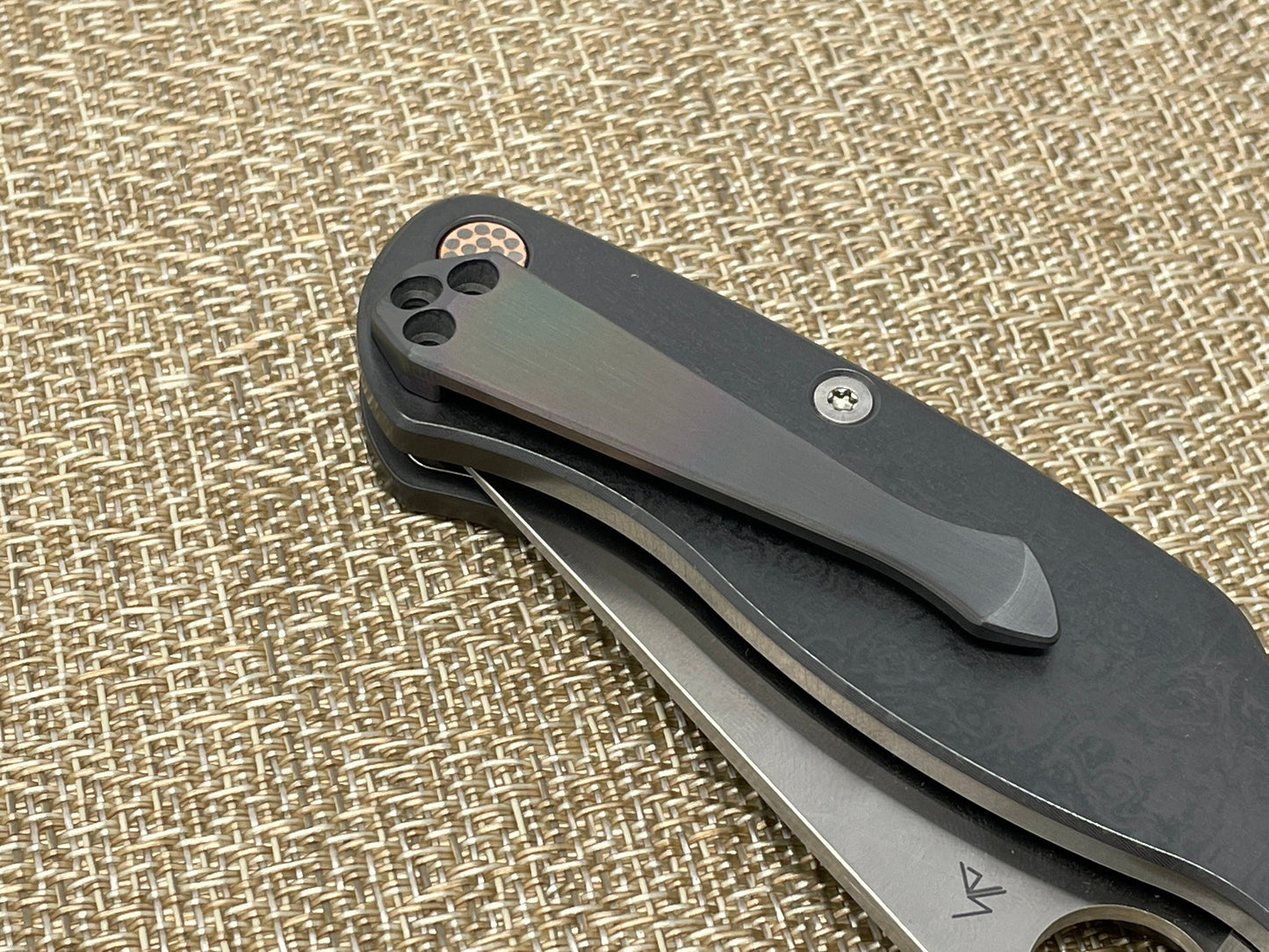 Black Rainbow Zirconium Spidy CLIP for most Spyderco models