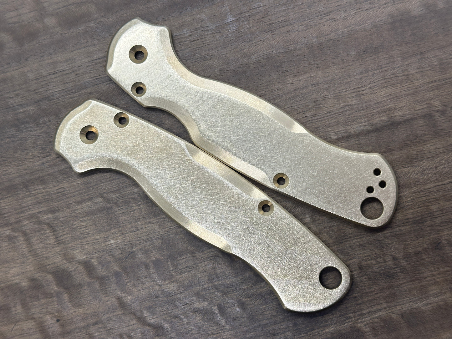 Proprietary Deep Brushed Brass Scales for Spyderco Paramilitary 2 PM2