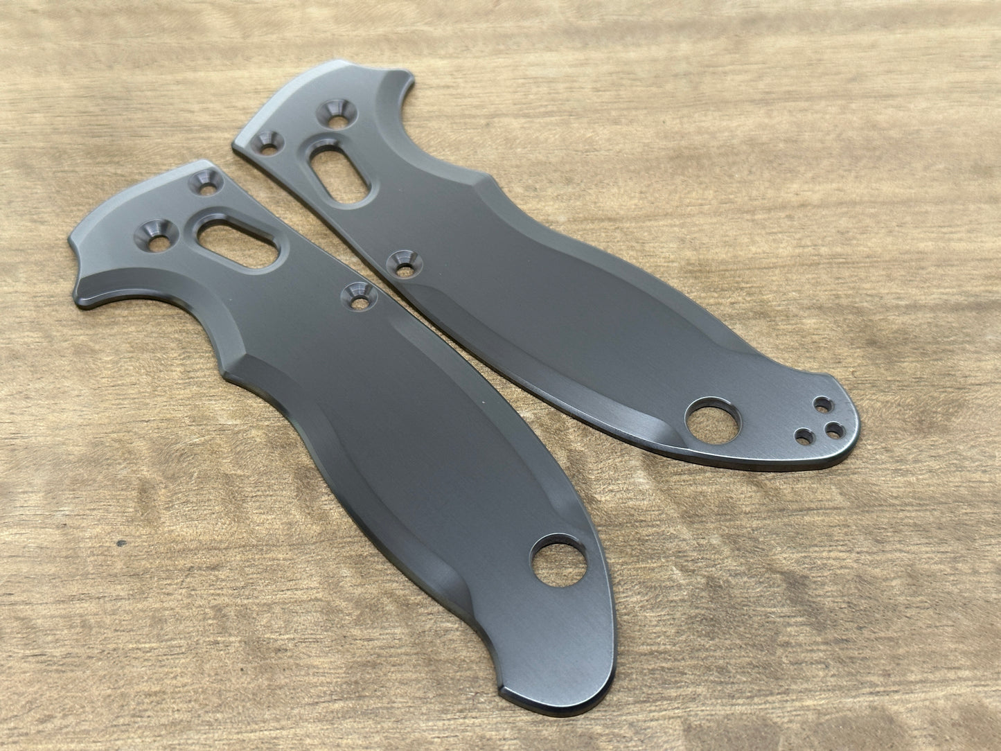 Brushed Black Zirconium scales for Spyderco MANIX 2