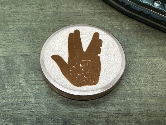 3 Sizes LIVE LONG and PROSPER engraved Copper Worry Coin