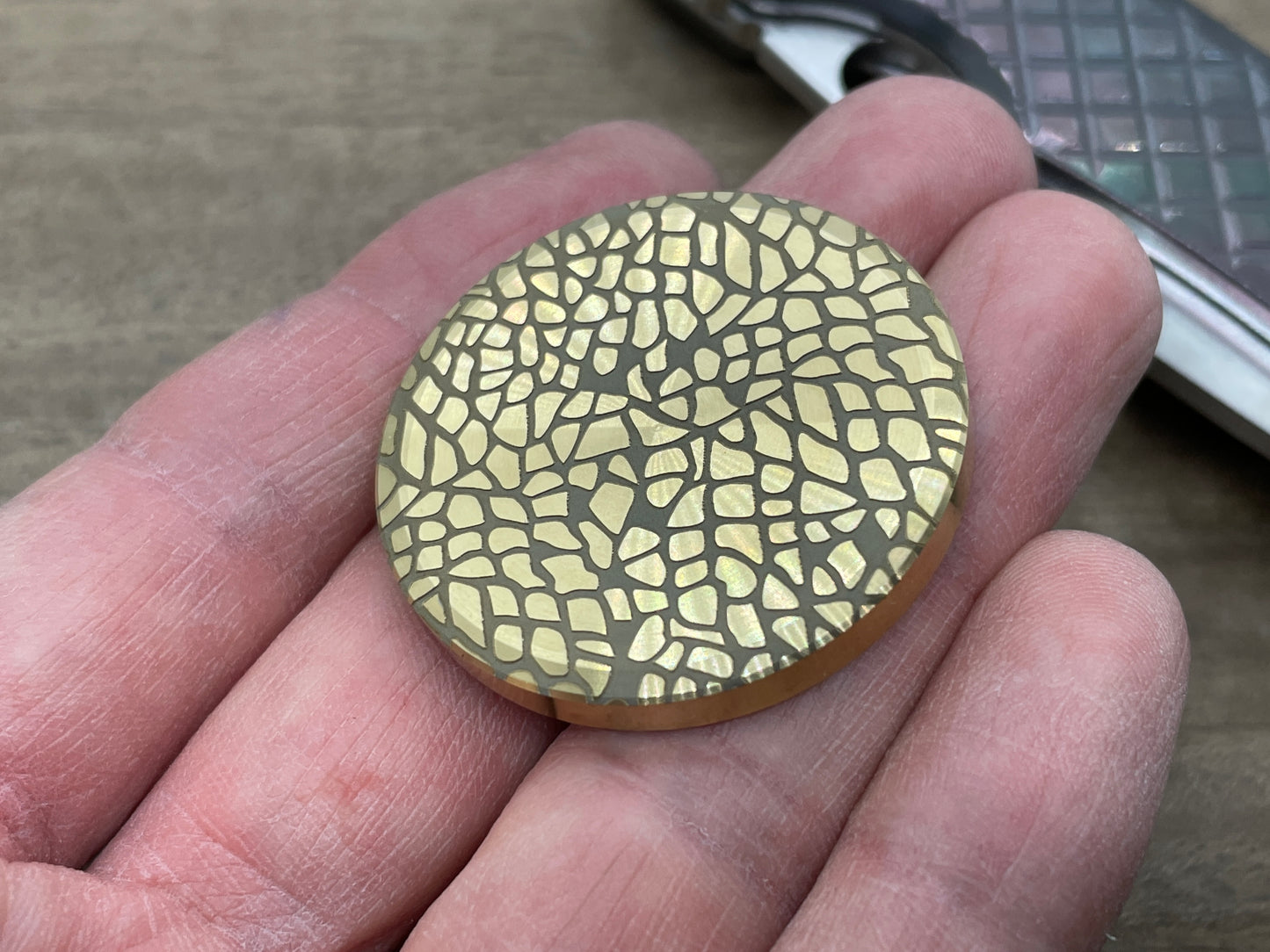 3 Sizes NEBULA engraved Brass Worry Coin