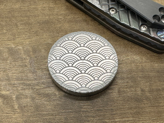 4 sizes SEIGAIHA engraved Aluminum Worry Coin