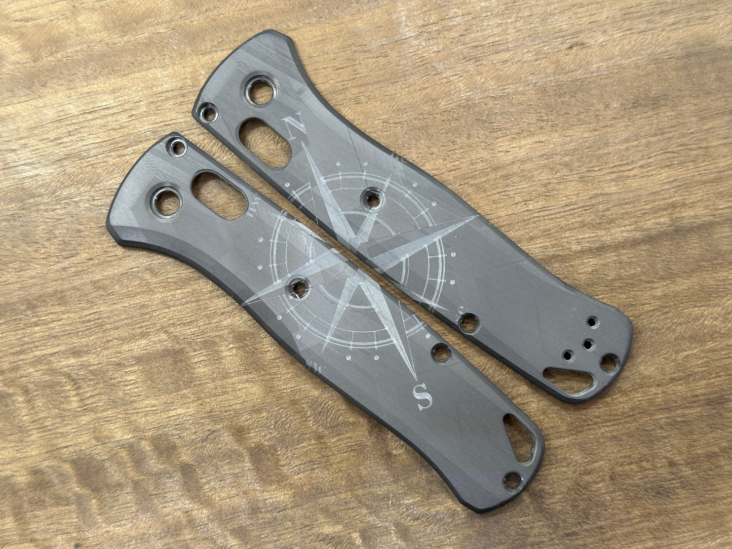 COMPASS engraved Black Zirconium Scales for Benchmade Bugout 535