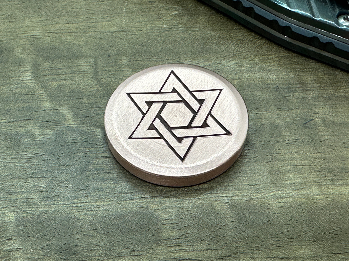 3 Sizes Stars of David engraved Copper Worry Coin