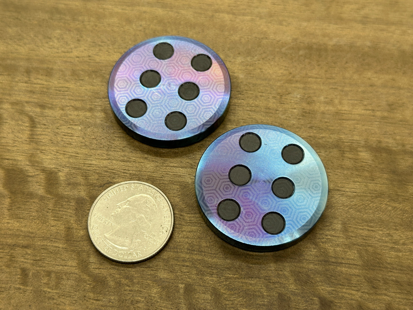 ORBITER Flamed Titanium Parallel position Magnets Haptic Coins Fidget