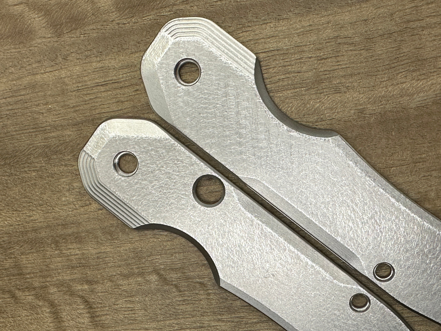Deep Brushed Titanium Scales for Spyderco SMOCK