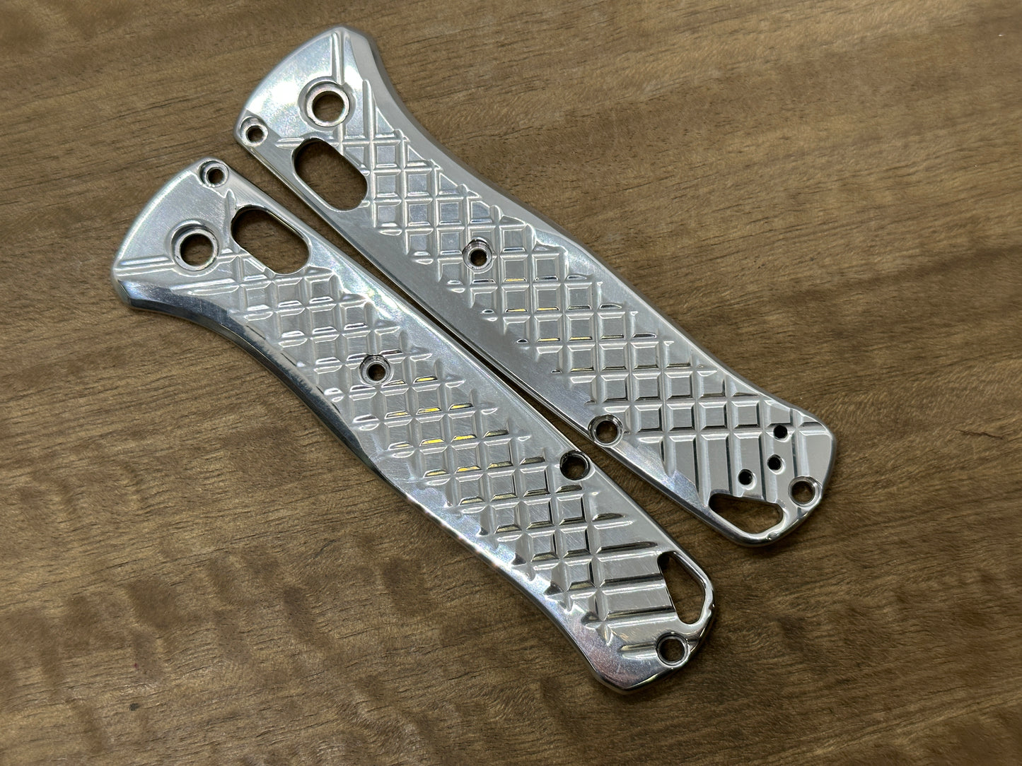 Polished FRAG milled Aerospace Aluminum Scales for Benchmade Bugout 535