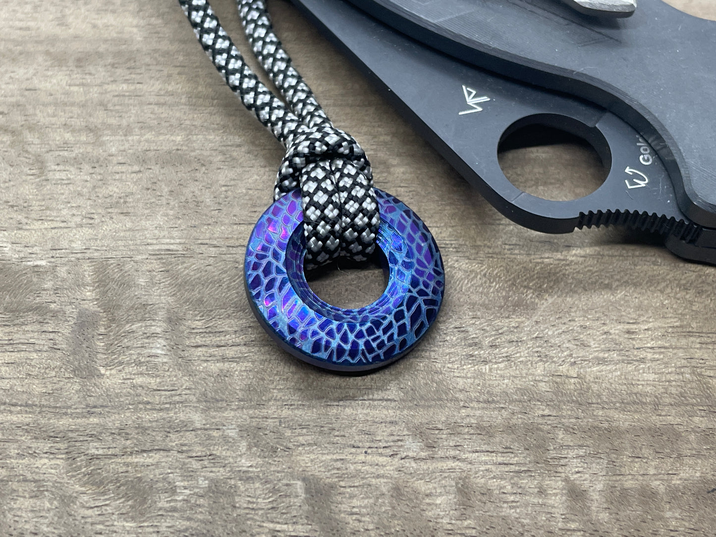 NEBULA engraved TITANIUM lanyard bead Paracord bead Beard bead