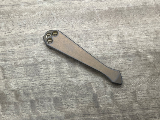 Bronze ano Tumbled SPIDY Titanium CLIP for most Spyderco models
