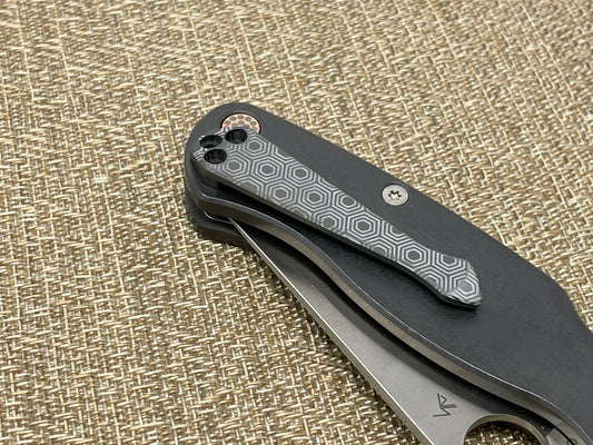 Black Zirconium HONEYCOMB Spidy CLIP for most Spyderco models