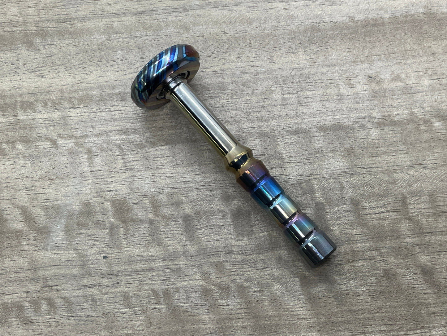 FIDGET-Stick ZircuTi TWIST Head / Black Rainbow Zirconium Stick EDC Fidget