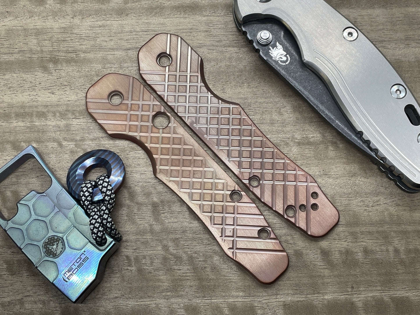 dark Copper FRAG milled Scales for Spyderco SMOCK