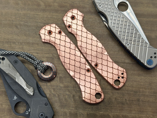 DRAGONSKIN engraved Copper Scales for Spyderco Paramilitary 2 PM2