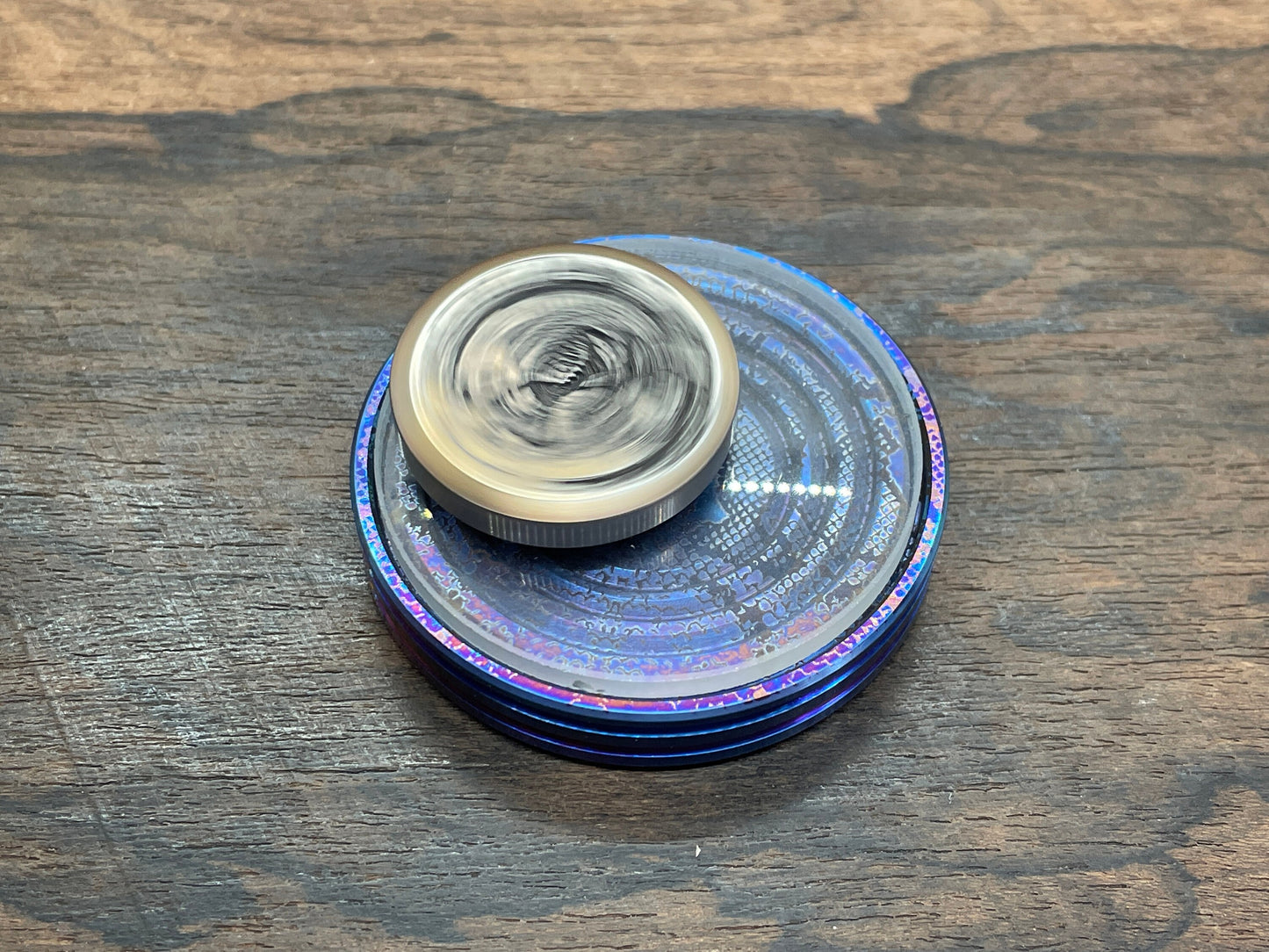 Deep engraved PISCES Zodiac Titanium Spinning Worry Coin Spinning Top