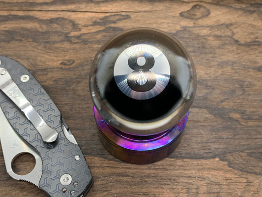 2.15" The 8 Solid Polished Titanium Giga SPHERE + TurboGlow stand