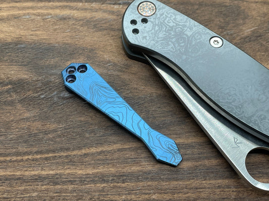 TOPO Blue ano Dmd Titanium CLIP for most Spyderco models