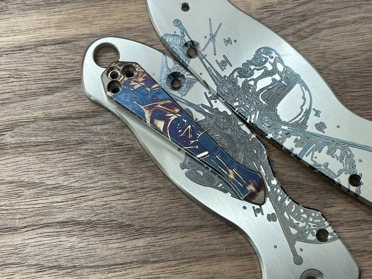 STAR WARS heat ano Spidy Titanium CLIP for most Spyderco models