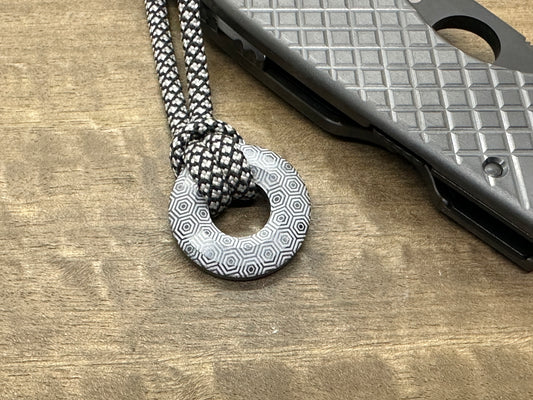 HONEYCOMB engraved black Zirconium lanyard bead Paracord bead Dog tag